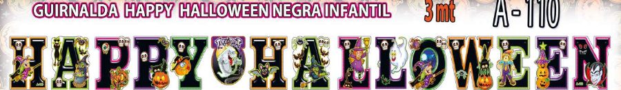 Guirnalda Happy Halloween negra infantil