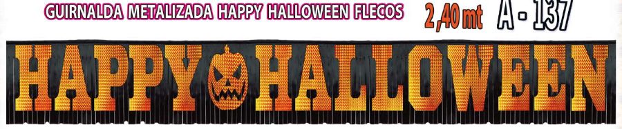 Guirnalda metalizada Happy Halloween con flecos