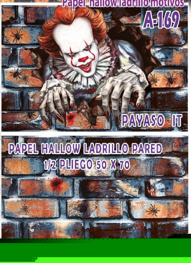 Papel Halloween ladrillo con motivos