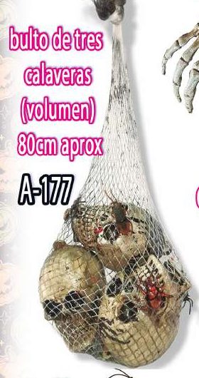 Bulto de tres calaveras en volumen
