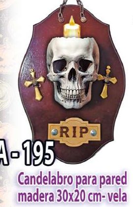 Candelabro de pared en madera con vela