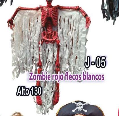 Zombie rojo con flecos blancos